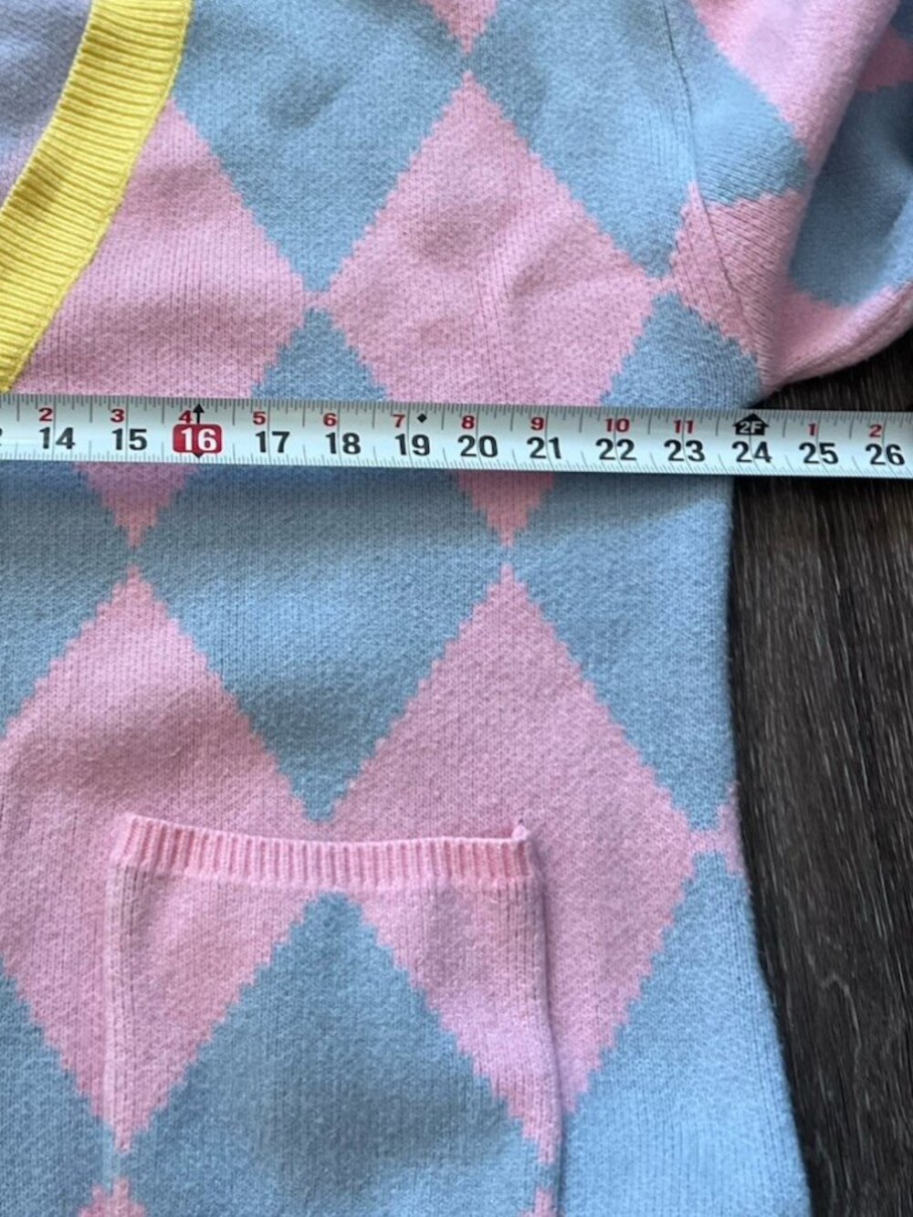 Steady Hands Howls Moving Castle Argyle Cardigan Pink/Yellow Women’s Sz M/L - Picture 4 of 13